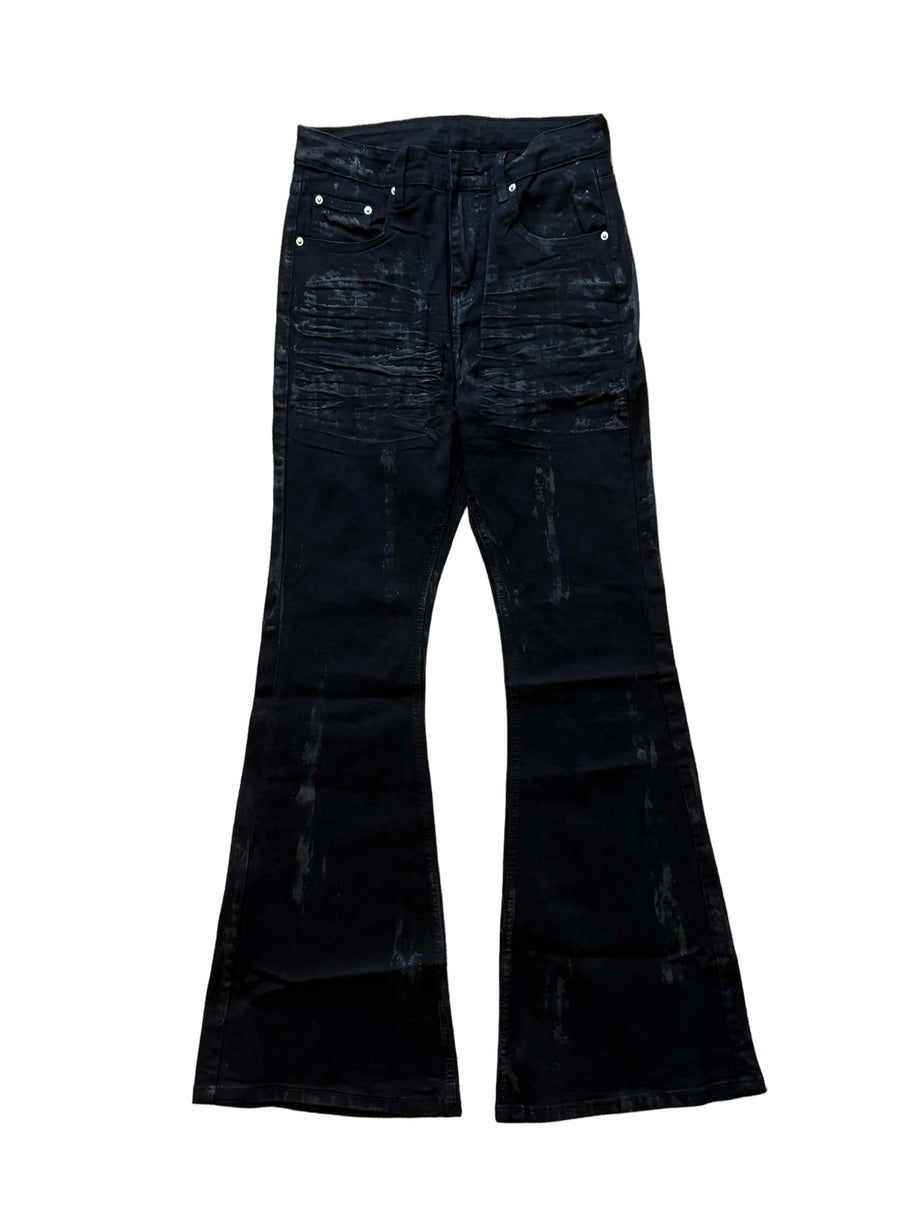 Hand-waxed Flare Denim